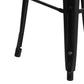 Kai Commercial Grade 30" High Backless Distressed Black Metal Indoor-Outdoor Barstool