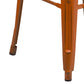 Kai Commercial Grade 30" High Backless Distressed Orange Metal Indoor-Outdoor Barstool