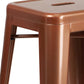 Kai Commercial Grade 30" High Backless Copper Indoor-Outdoor Barstool
