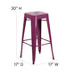 Kai Commercial Grade 30" High Backless Purple Indoor-Outdoor Barstool
